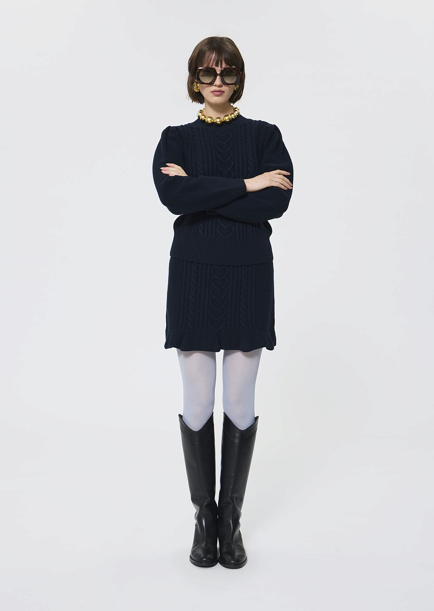 Jasba темно-синяя вязаная юбка