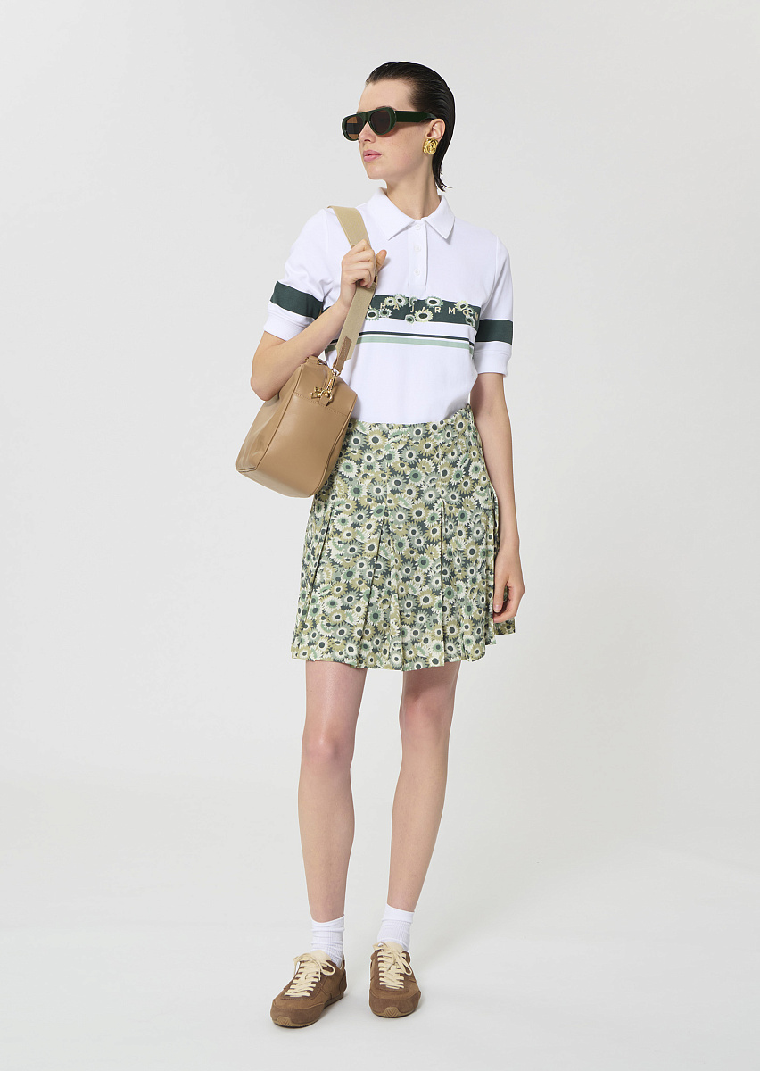 Justine зеленая юбка с цветочным принтом
