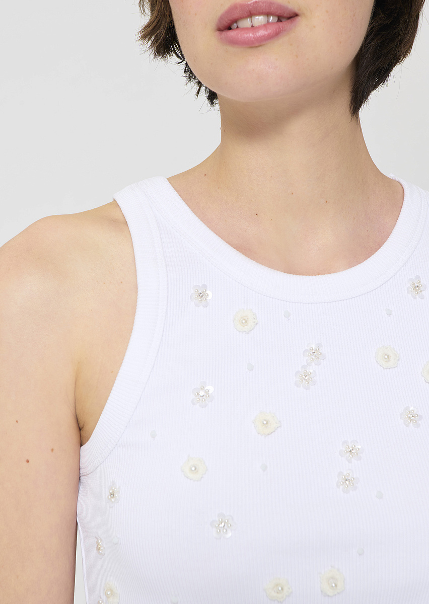 Tash белый топ из хлопка с вышивкой