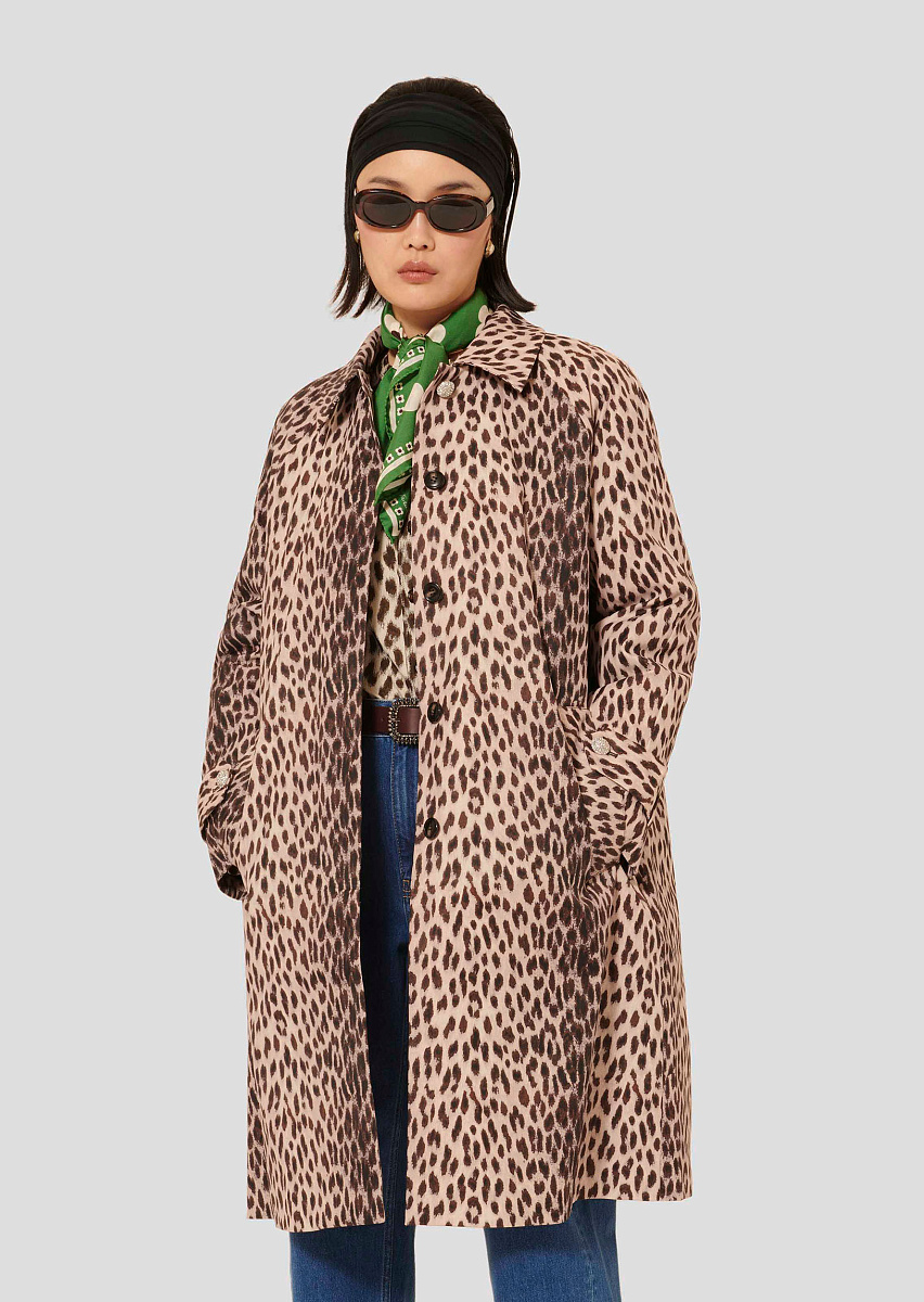 Коричневое пальто Igor с леопардовым принтом Коричневое пальто Igor с леопардовым принтом