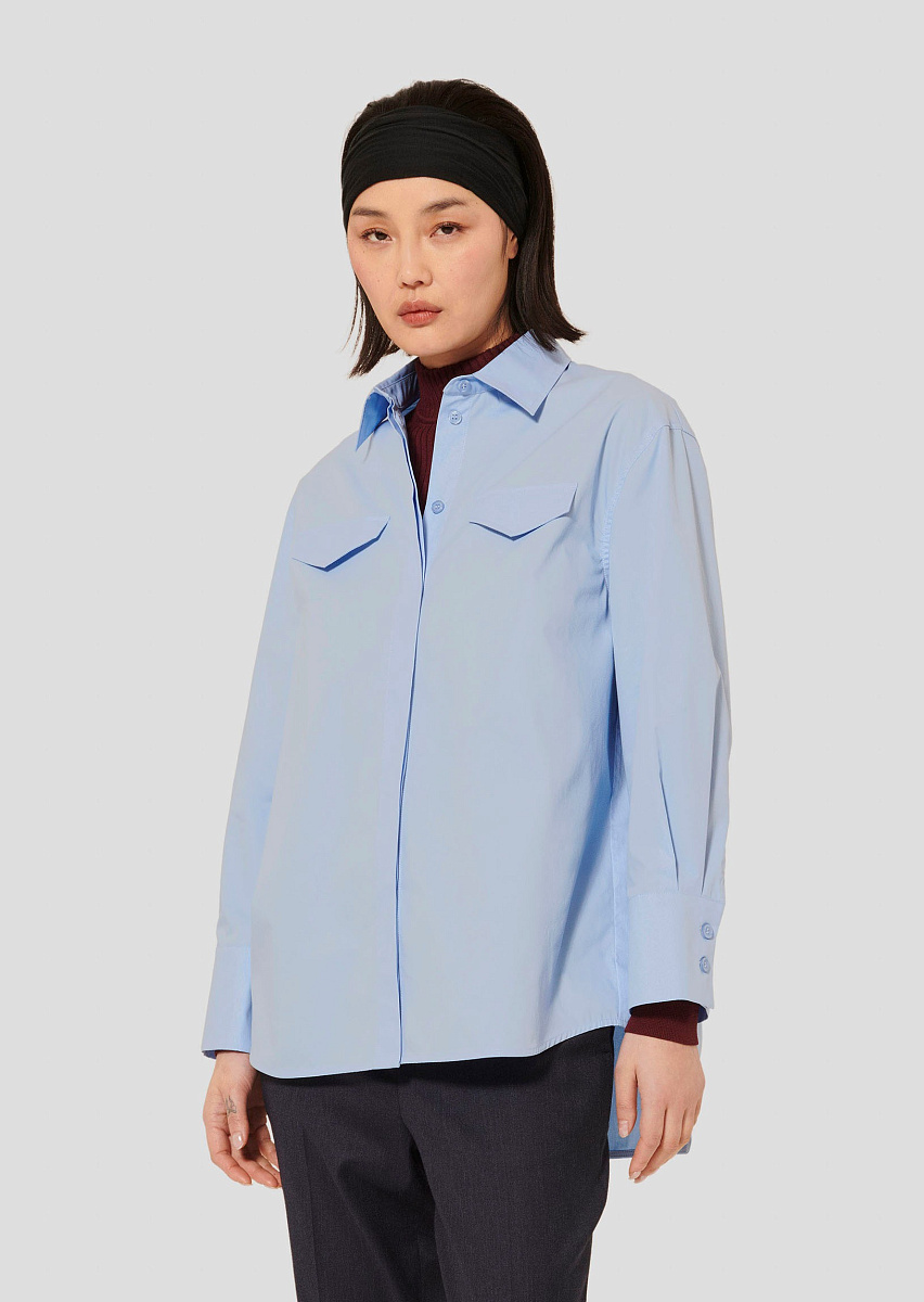 Carlotta небесно-голубая блуза из поплина